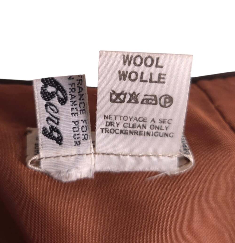Vintage Celine Triomphe Chain Heavyweight Wool Skirt US 6 8 FR 40 Brown $1200 - Picture 8 of 8